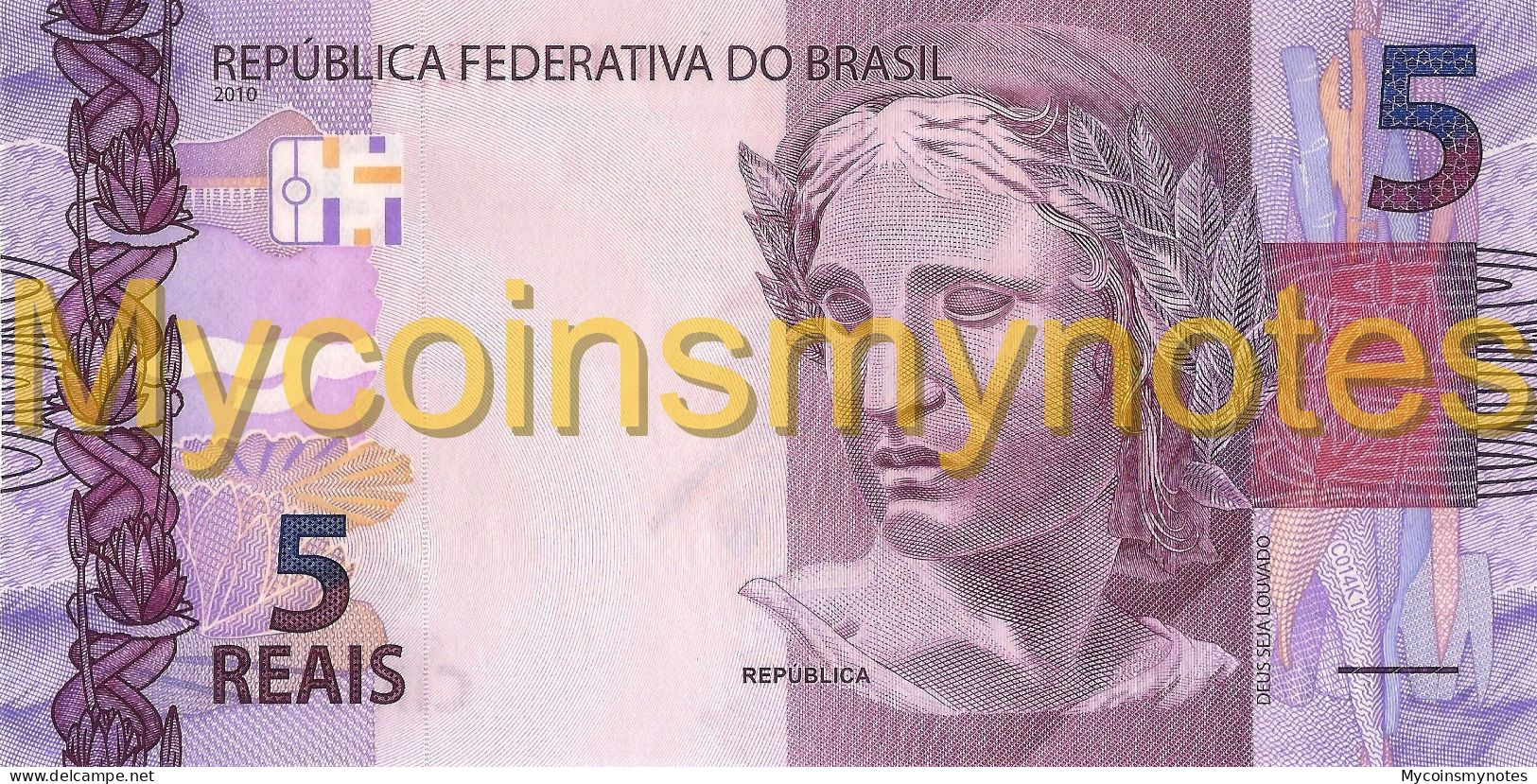 BRAZIL, 5 REAIS, 2019, Prefix GJ, P-New (Not Yet In Catalog), New Signature, UNC - Brazil