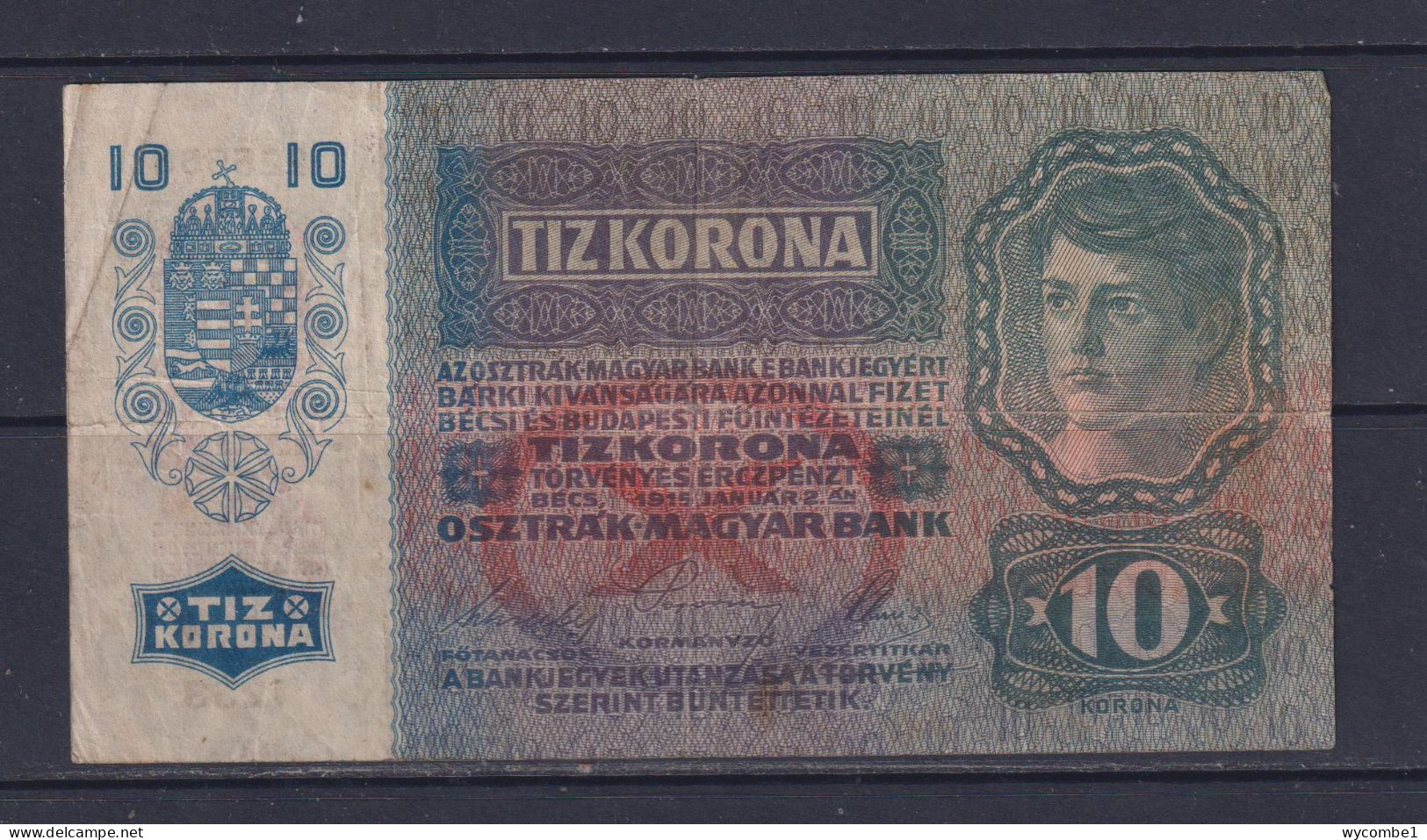 AUSTRIA  - 1915 10 Kronen Circulated Banknote - Oesterreich