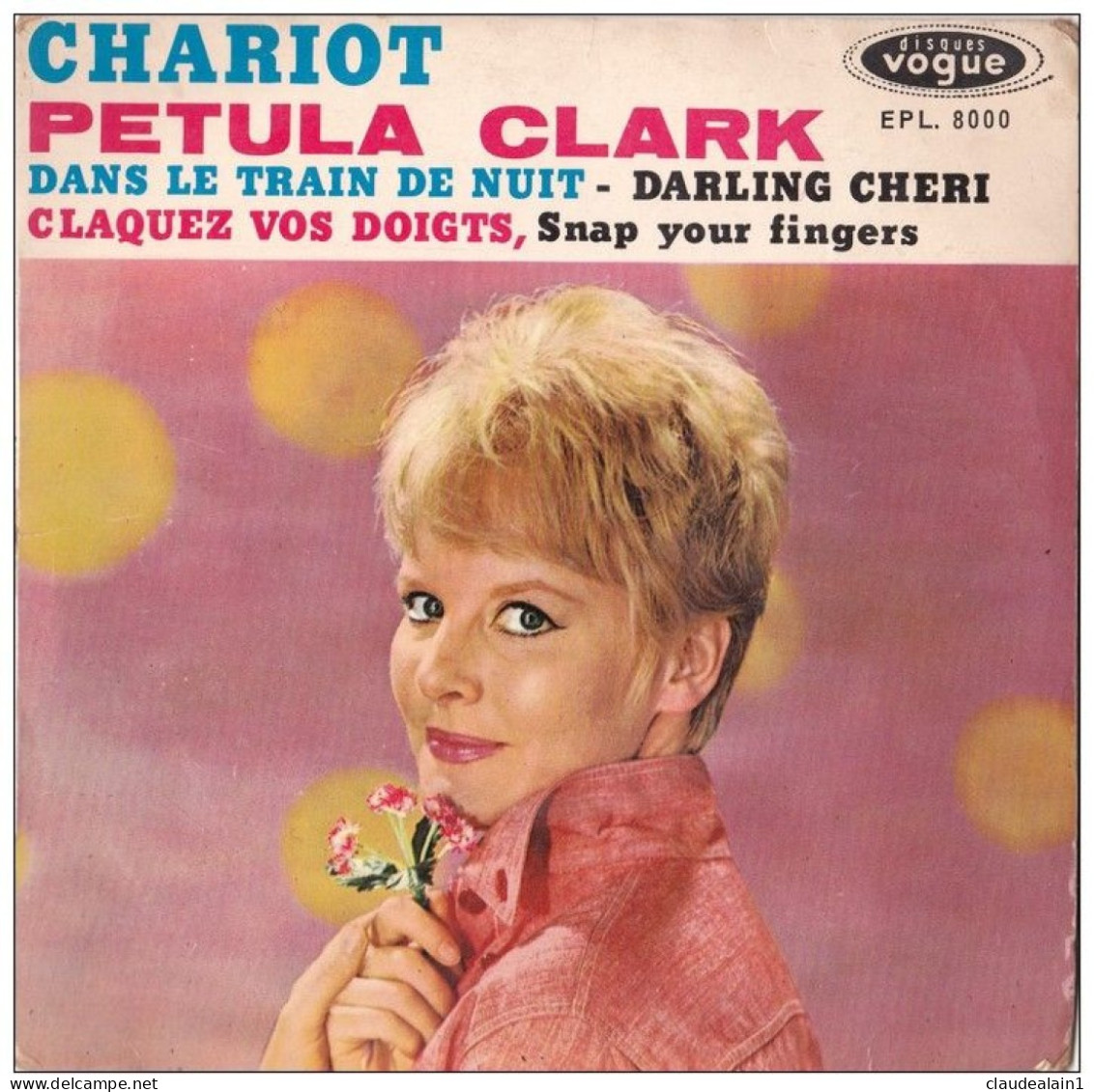 DISQUE VINYLE 45T LONGUE DUREE - PETULA CLARK - DANS LE TRAIN DE NUIT - DISQUE VOGUE -  EPL 8000 - Collectors