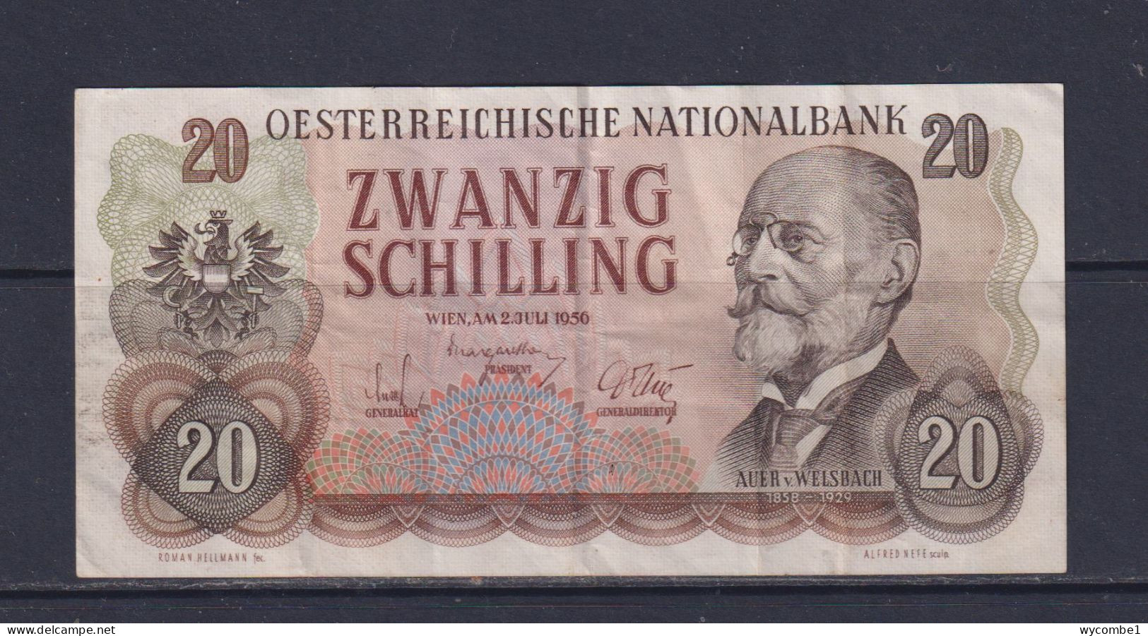 AUSTRIA  - 1956 20 Schilling Circulated Banknote - Oesterreich