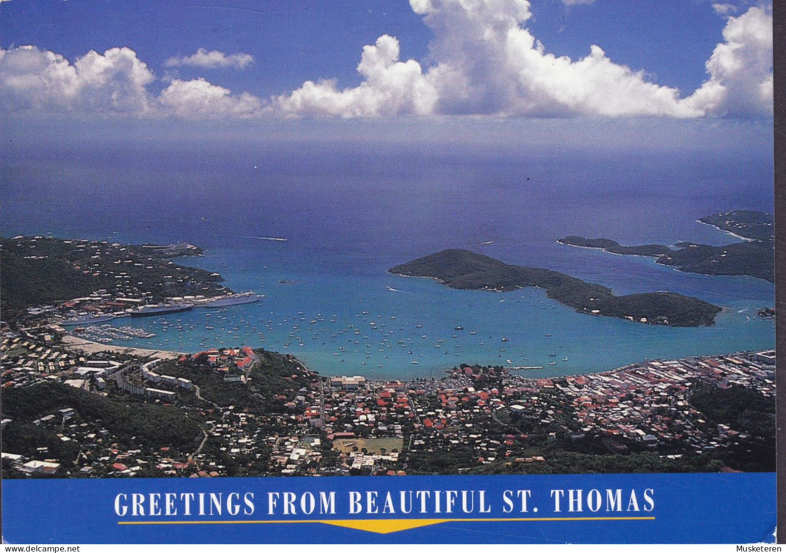 US Virgin Islands PPC Greetings From Beautiful St. Thomas CHARLOTTE AMALIE 1994 HEDEHUSENE Denmark (2 Scans) - Virgin Islands, US