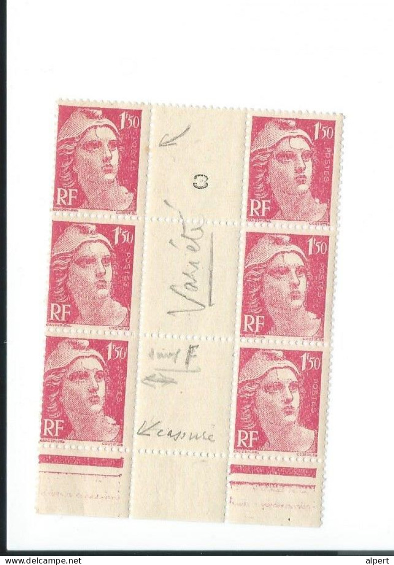 712 Bloc De 6Timbres Nr De Presse   A Sans F Aprés 1  E Balafre Sur La Joue G Epaulette Postes Effacé. - Unused Stamps