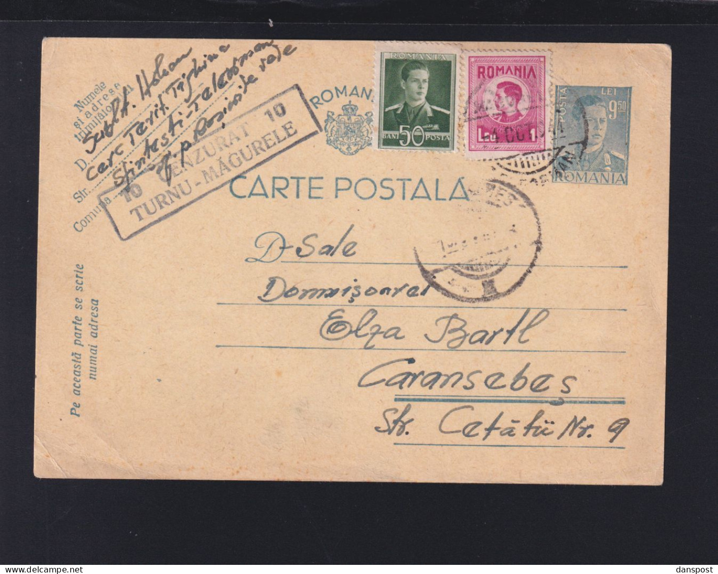 Rumänien Romania GSK Mit ZuF 1944 Zensur Turnu-Magurele - World War 2 Letters