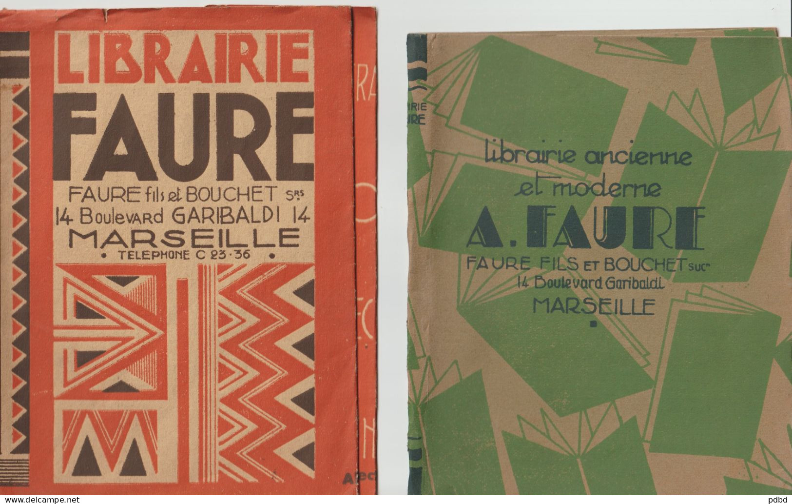 Librairie FAURE . Brd Garibaldi . Louis Laffitte . La Savoisienne . La Canebière . 6 X Protège Livre . - Cartoleria