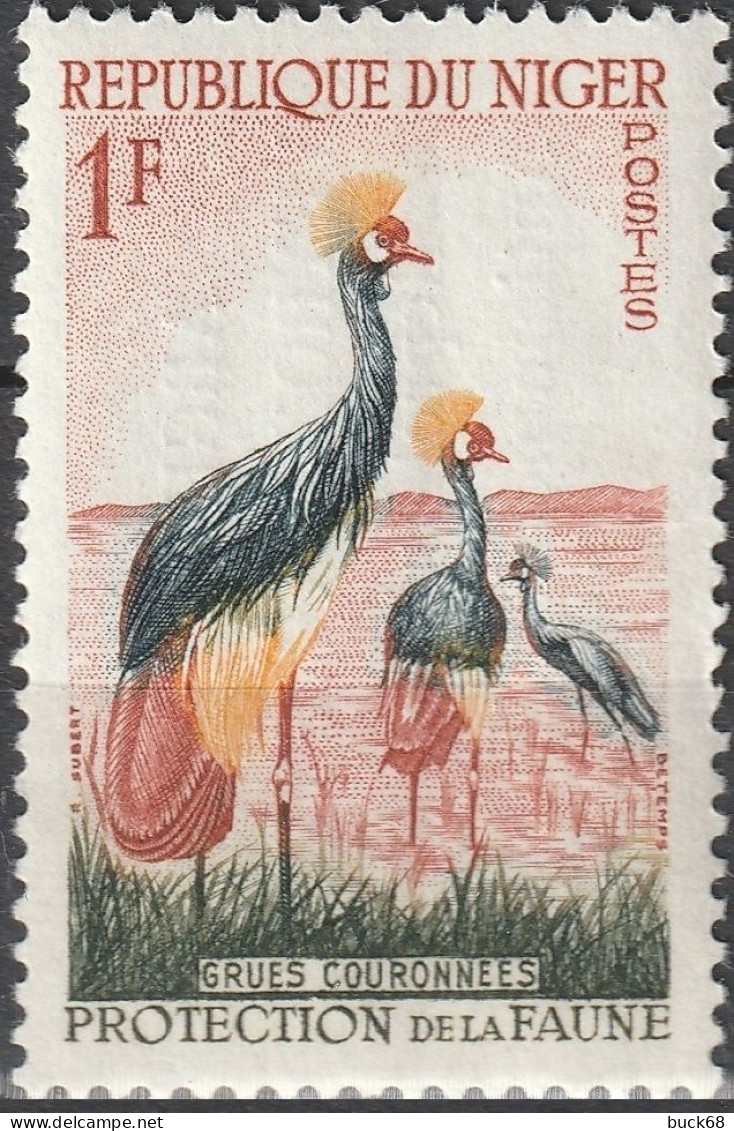 NIGER   97 ** MNH Faune Oiseau Grue Couronnée 1959 - Albert Schweitzer