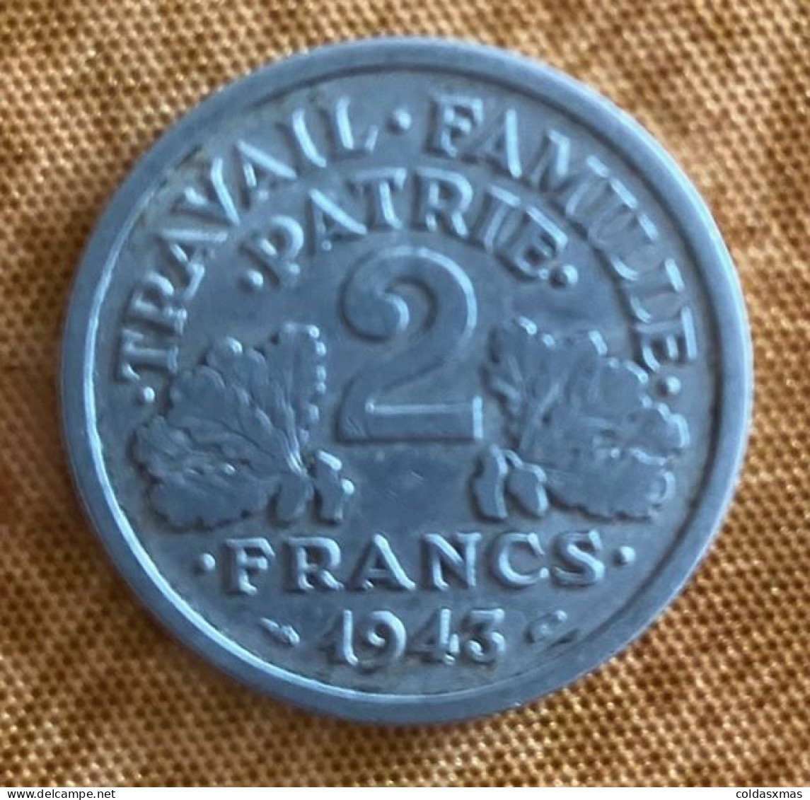 Pièce De 2 FRANCS 1943 B BAZOR ALUMINIUM Bon état - 2 Francs