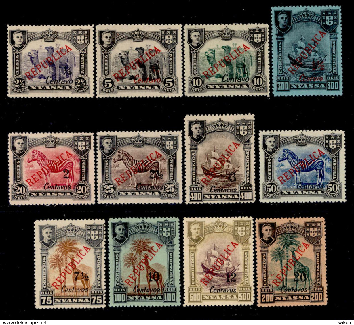 ! ! Nyassa - 1922 King Manuel (Complete Set) - Af. 94 To 105 - MH - Nyassa