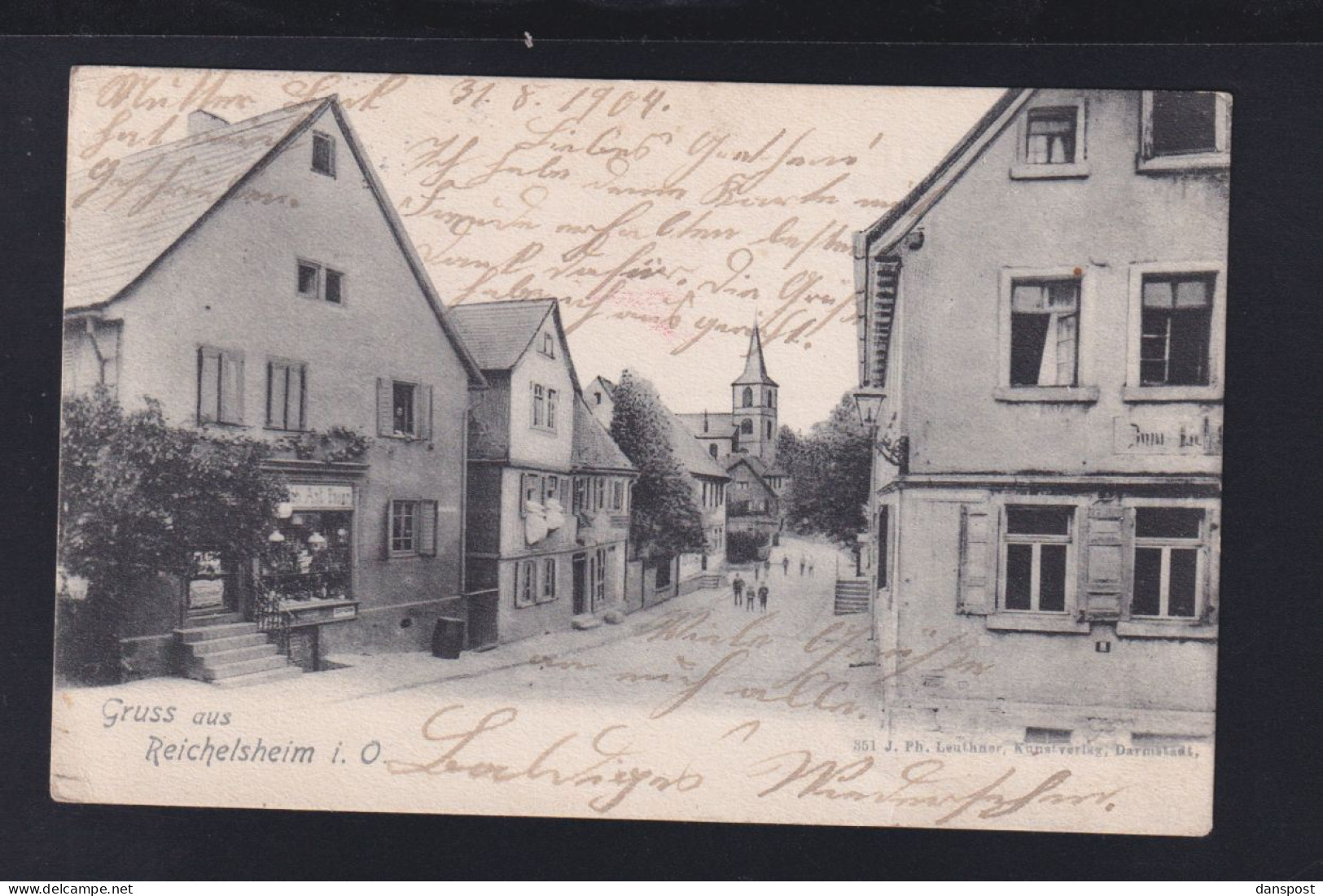 Dt. Reich AK Reichelsheim Strassenansicht 1904 - Odenwald