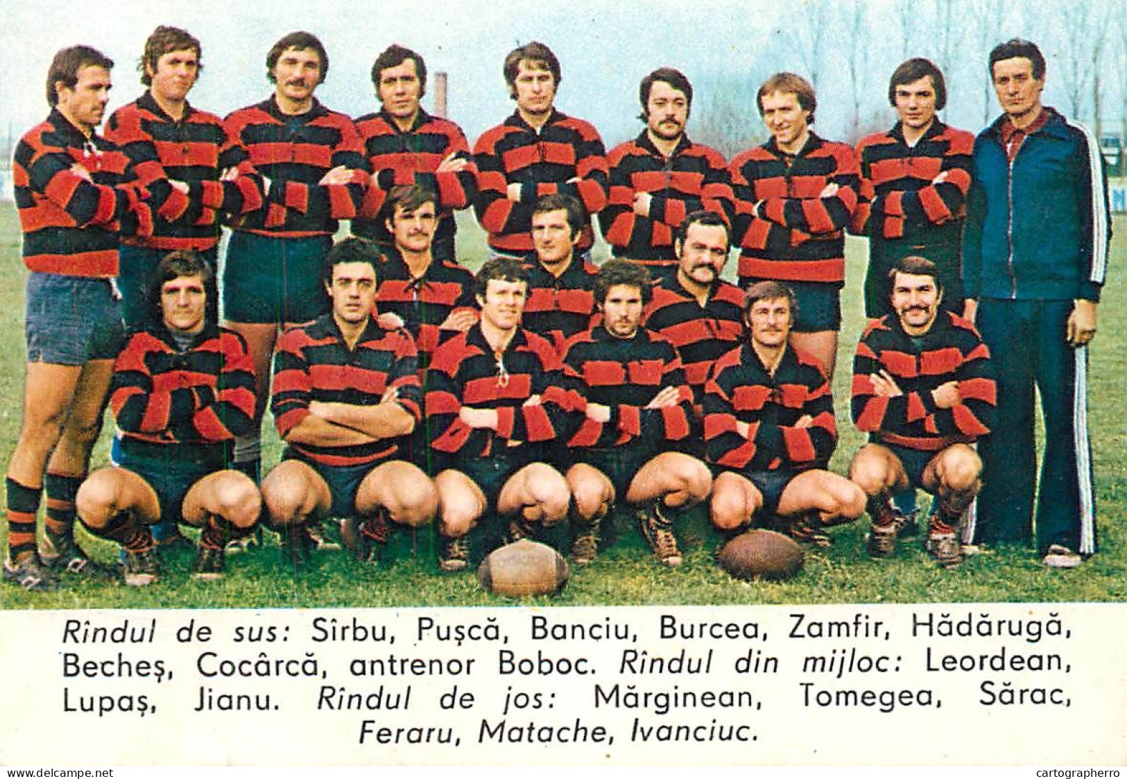 Romania 1981 Pocket Calendar C.S.M. Sibiu Rugby Team - Petit Format : 1981-90