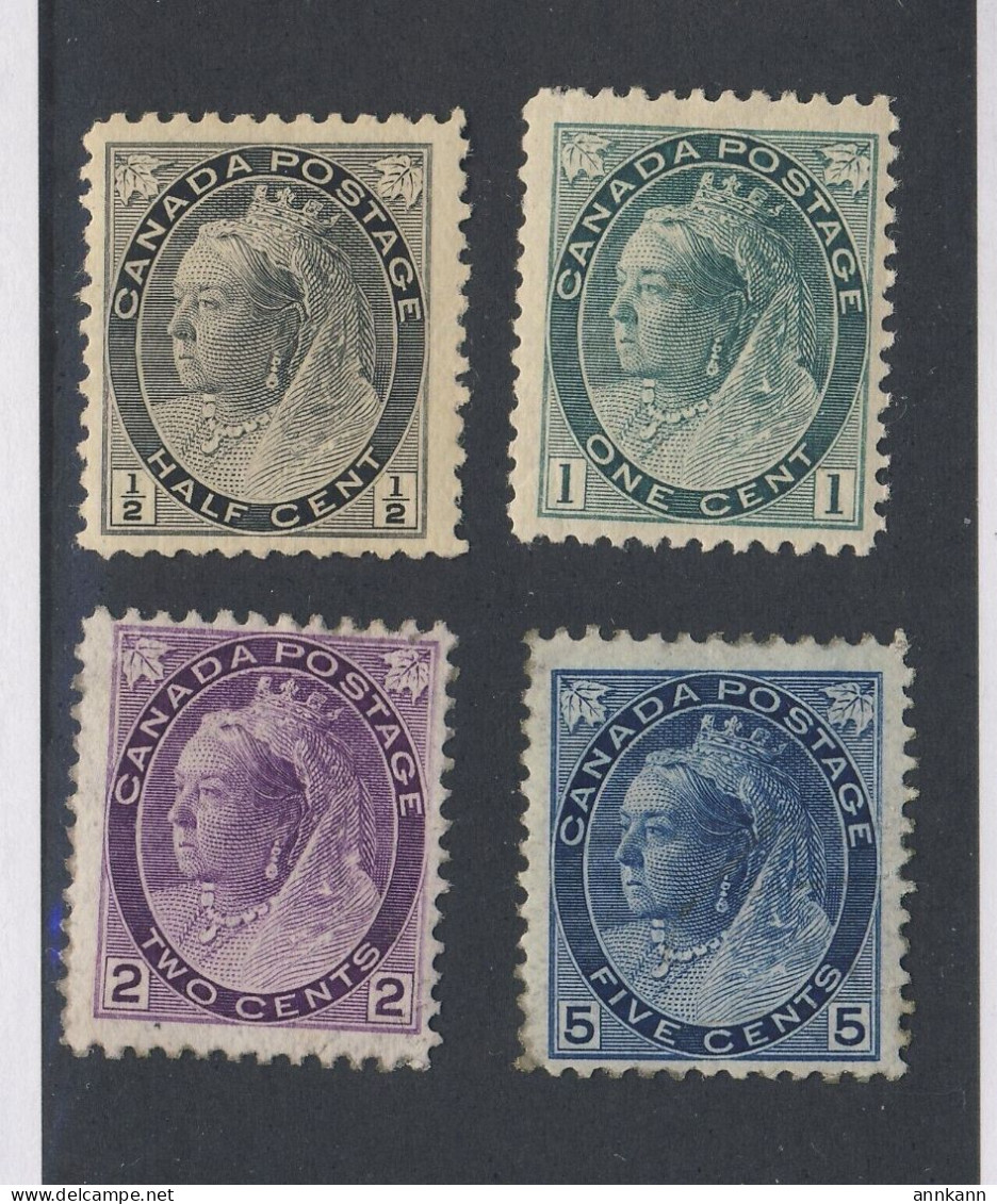 4x Canada Numeral Stamps #74-1/2c #75-1c #76-2c #79-5c Guide Value = $180.00 - Unused Stamps