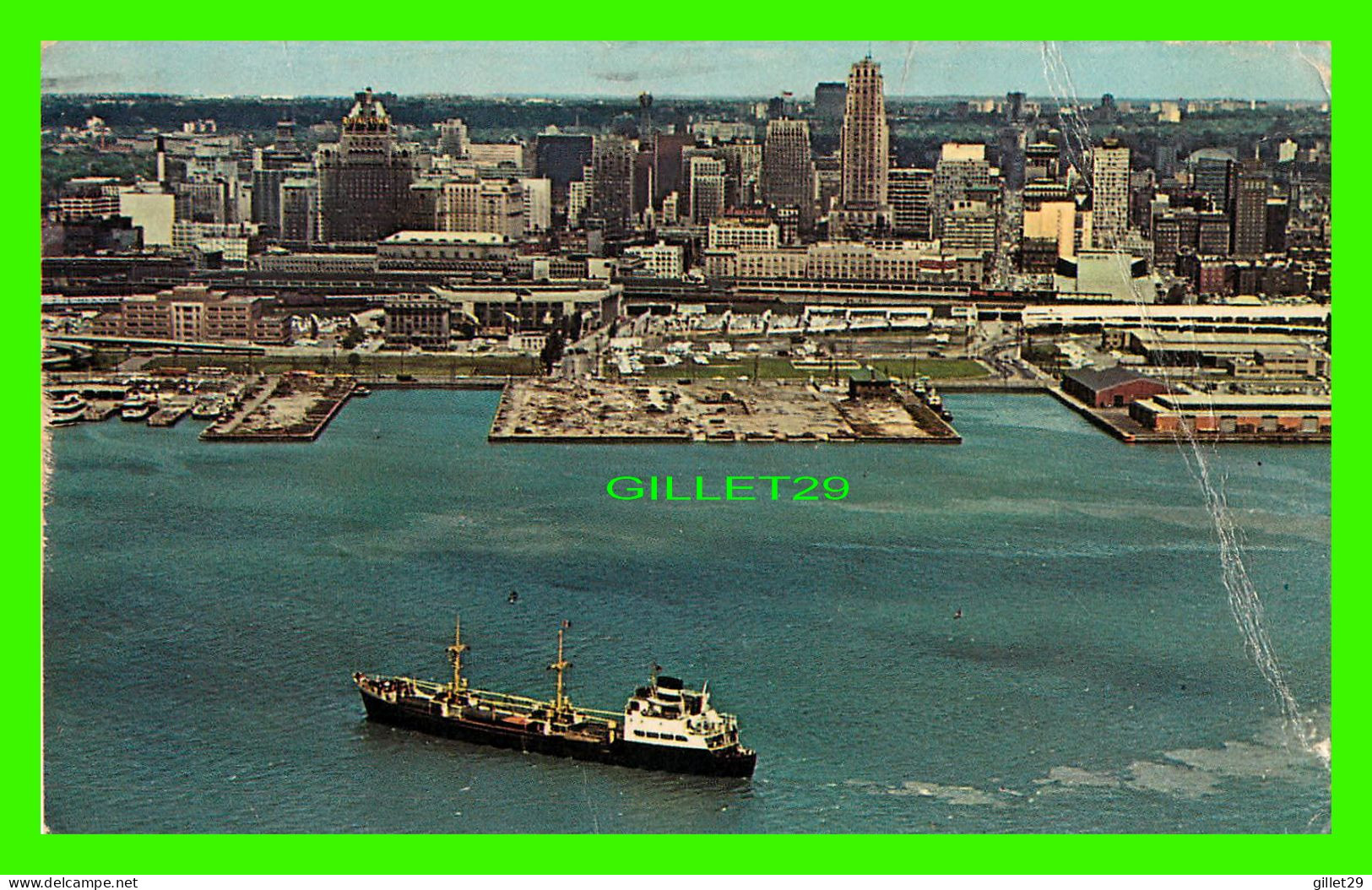 TORONTO, ONTARIO - AERIAL VIEW OF THE TORONTO HARBOUR & SKYLINE - TRAVEL IN 1967 -  PUB. BY ROYAL SPECIALTY SALES - - Toronto