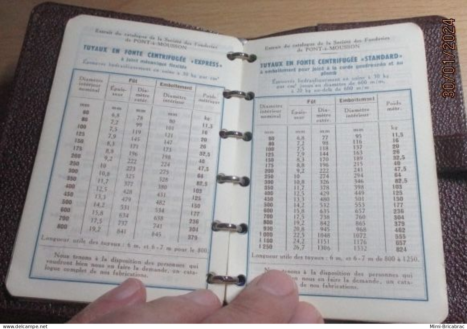 Agenda de poche PONT A MOUSSON année 1956 , exc. état , dim 13 cm x 9 , plein d'infos utile, Empire Colonial Français