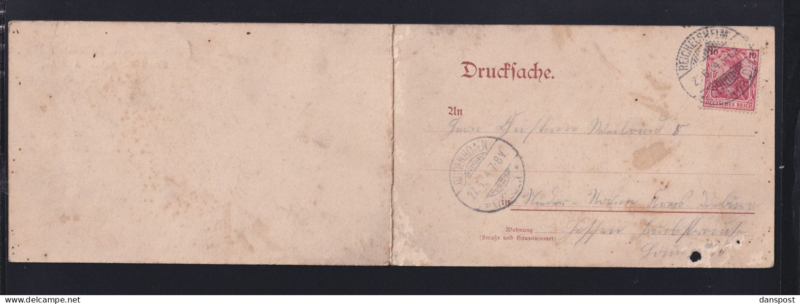 Dt. Reich Doppel-AK Reichelsheim Pension U. Heilanstalt Göttmann 1904 - Odenwald