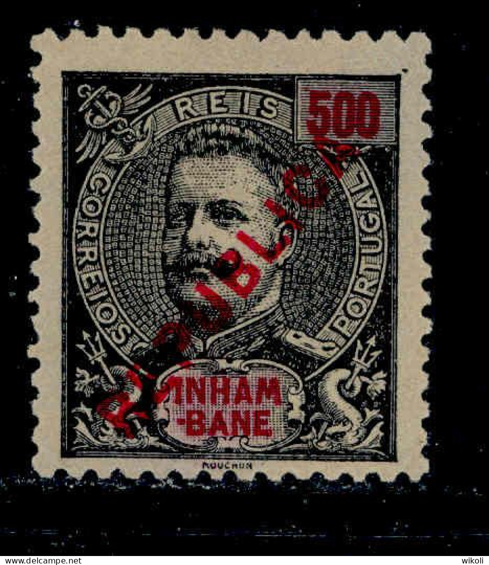 ! ! Inhambane - 1917 D. Carlos Local Republica 500 R - Af. 100 - No Gum - Inhambane