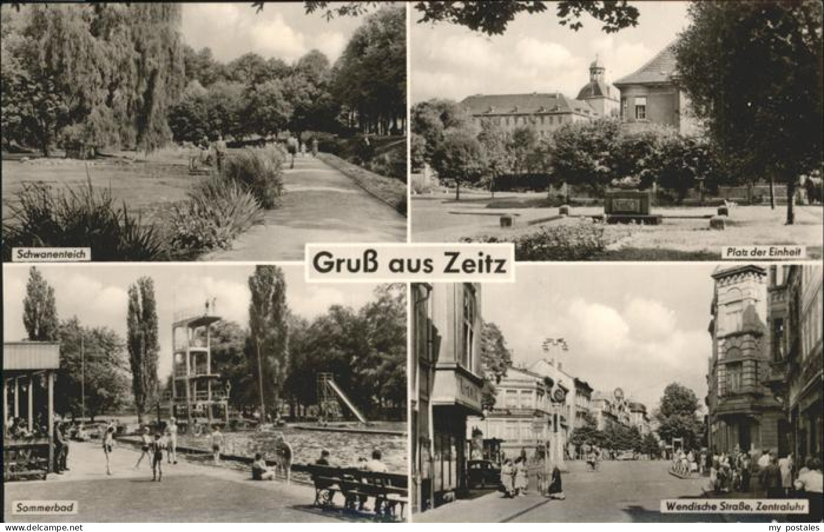 41262102 Zeitz Wendische Str. Zentraluhr Platz D. Einheit Sommerbad Zeitz - Zeitz