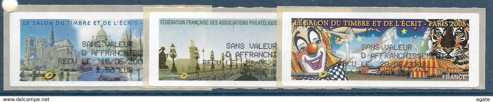 Reçus Sans Valeur D'affranchissement - Monuments - Grand Palais - Clown - Salon Du Timbre Paris 2008 Neuf** - 1999-2009 Vignette Illustrate