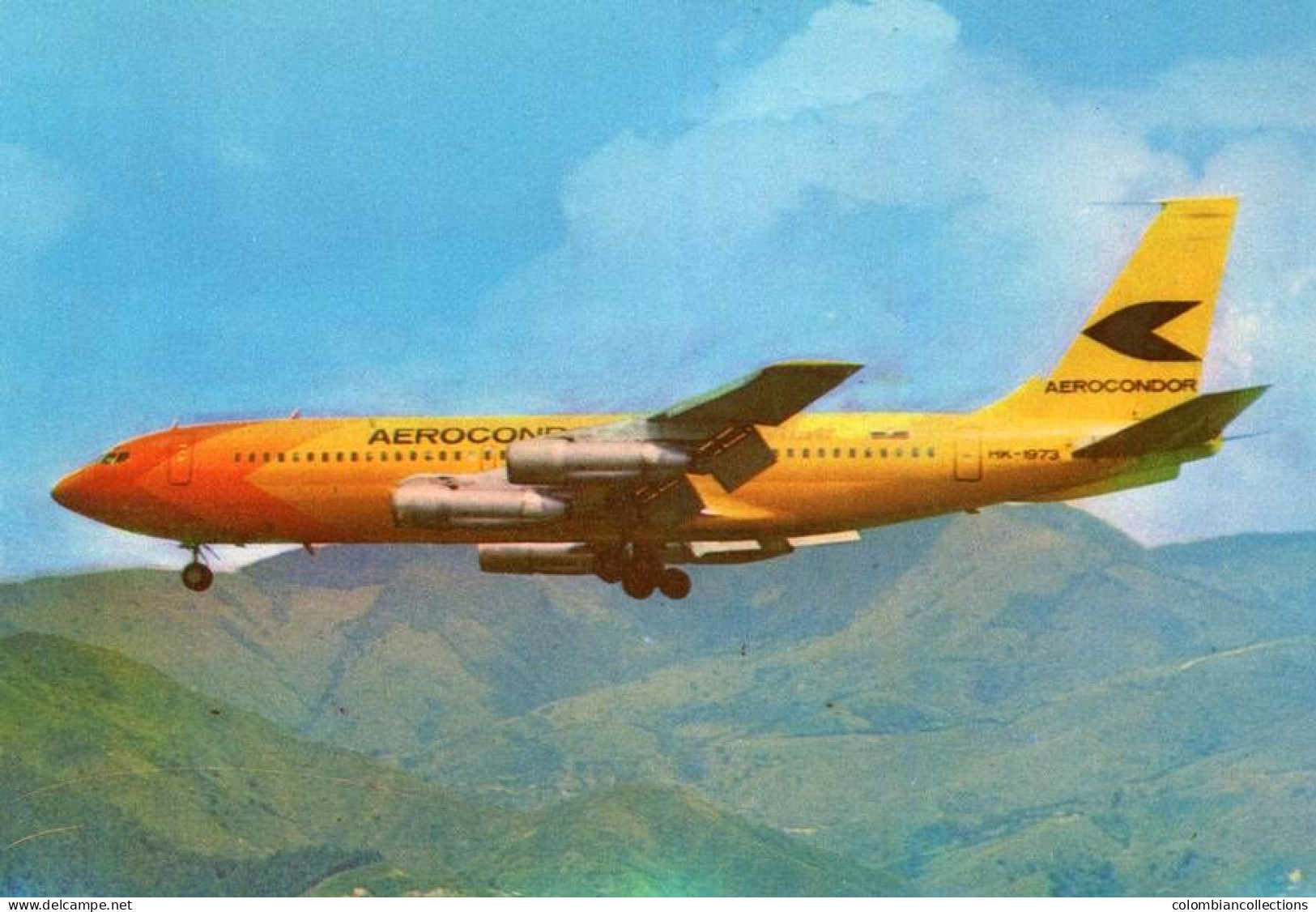 Lote PEP1580, Colombia, Postal, Postcard, Aerocondor, HK-1973-24, Aviation, Plane, Old Card, Mountain - Colombie