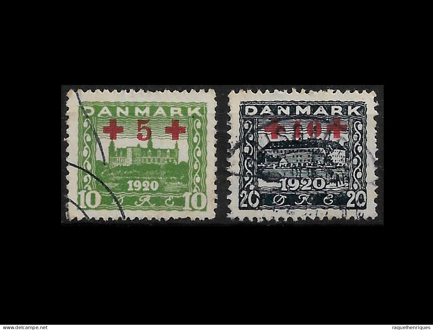 DENMARK 1921 Reunion With Northern Schleswig Stamps Of 1920-1921 With Red Cross Surcharge USED (NP#67-P46-L6) - Gebraucht