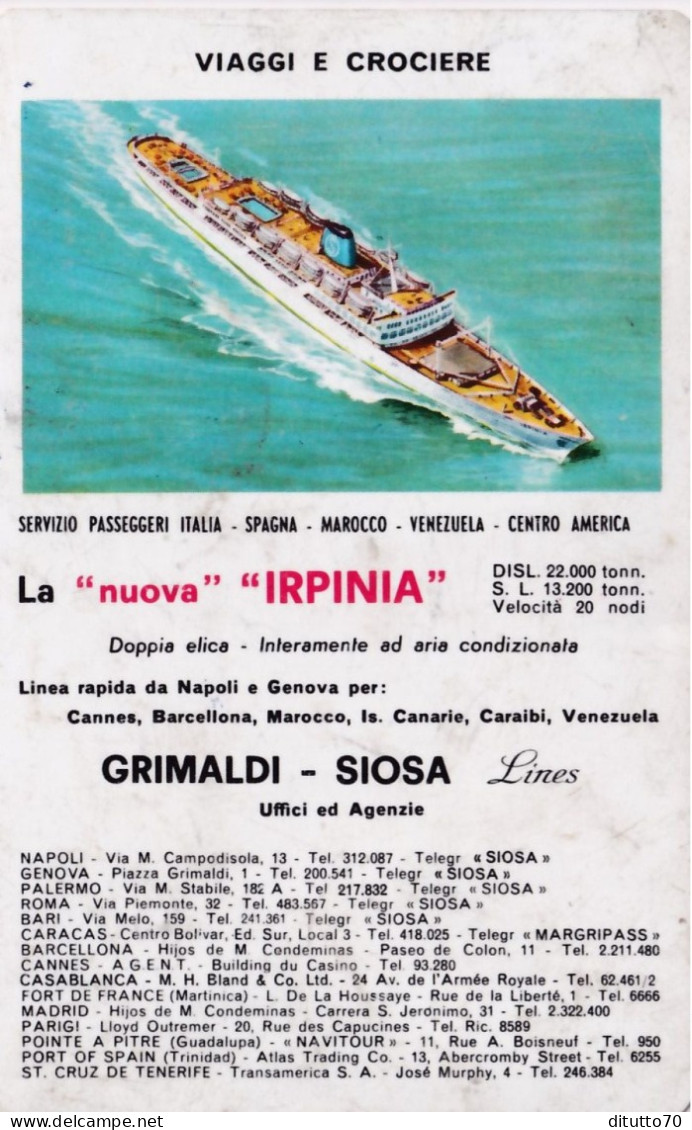 Calendarietto - La Nuova Irpinia - Grimaldi - Siosa - Lines - Anno 1966 - Petit Format : 1961-70