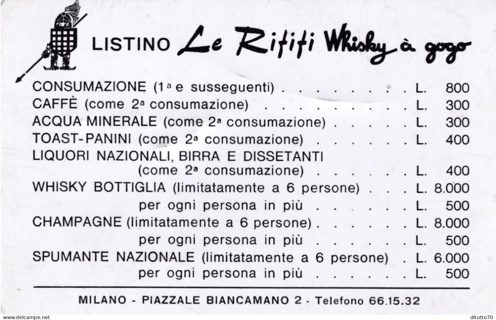 Calendarietto - Le Rififi Whisky A Gogo - Anno 1967 - Small : 1961-70