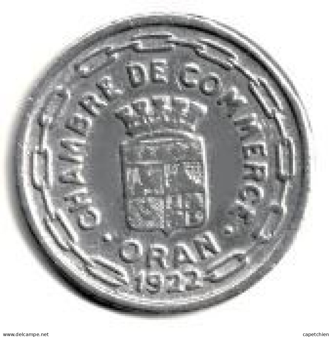 FRANCE ALGERIE / NECESSITE / CHAMBRE DE COMMERCE D'ORAN / 25 CENTIMES / 1922 / ALU - Algerien