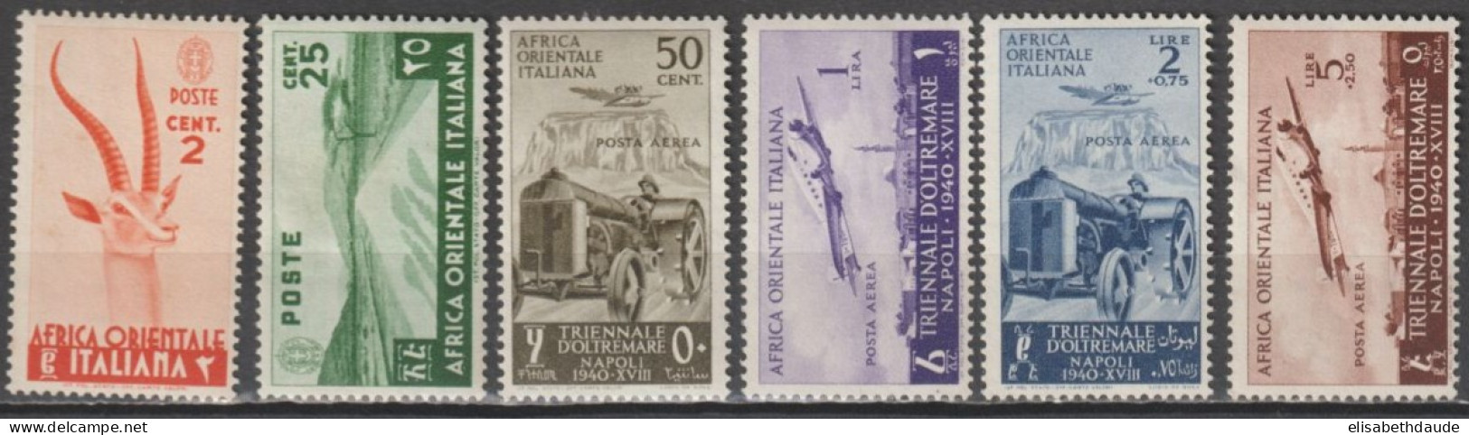 AFRIQUE ORIENTALE ITALIENNE - 1938 - YVERT N°1+7+ SERIE POSTE AERIENNE 16/19 ** MNH (7 + PA19 * MLH) - COTE = 16.5 EUR - Africa Orientale Italiana