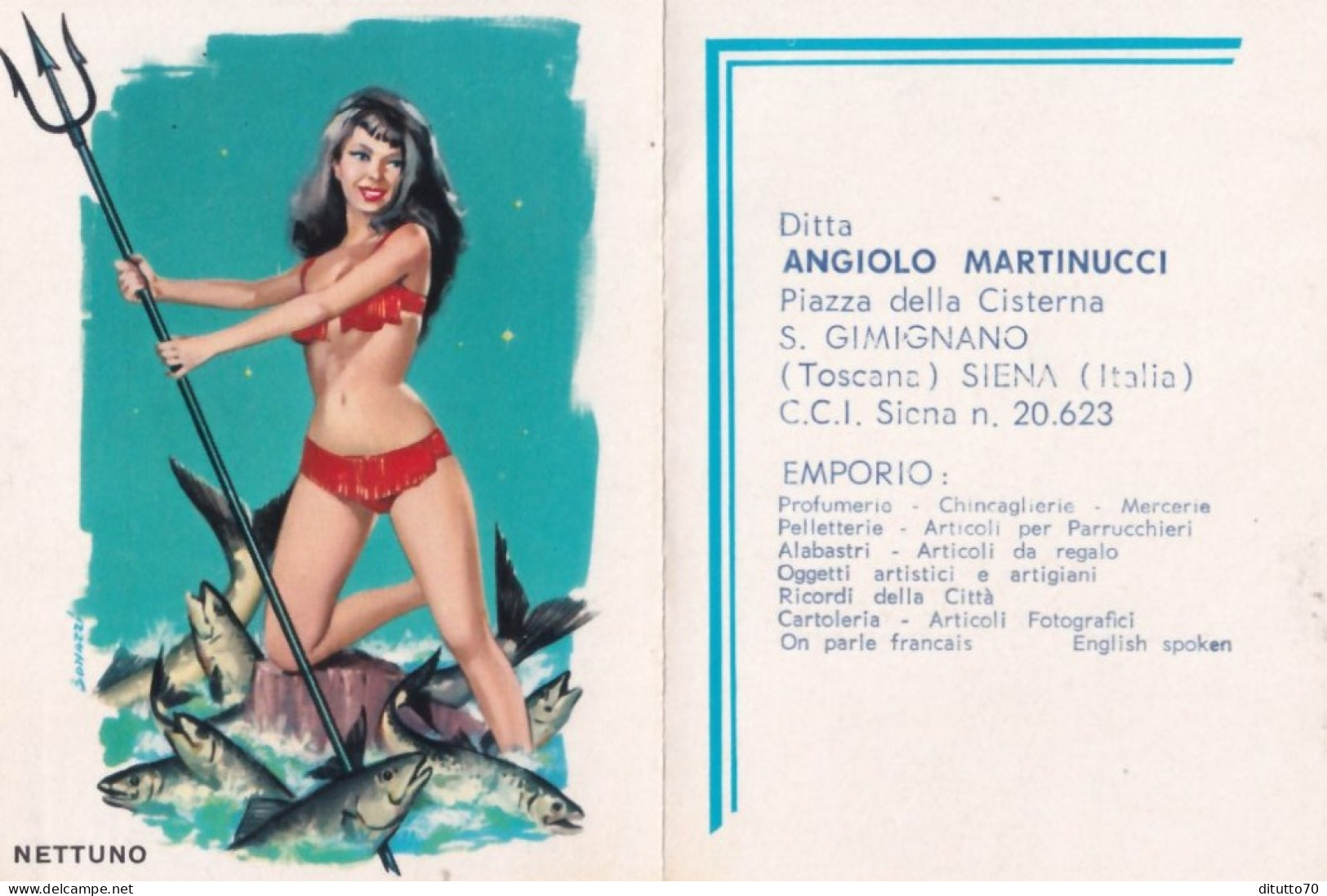 Calendarietto - Nettuno - Ditta Angiolo Mrtinucci - S.gimignano - Siena - Anno 1965 - Small : 1961-70