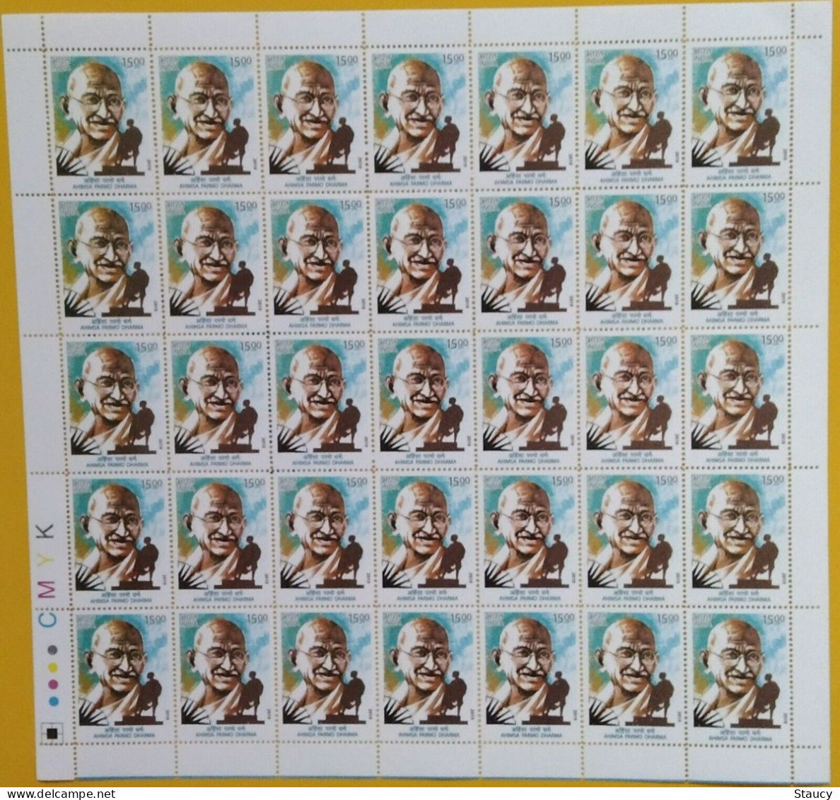 INDIA 2019 Mahatma Gandhi Ahimsa Parmo Dharma Dove Peace Rs.15.00 FULL SHEET MNH P.O Fresh & Fine As Per Scan - Unused Stamps