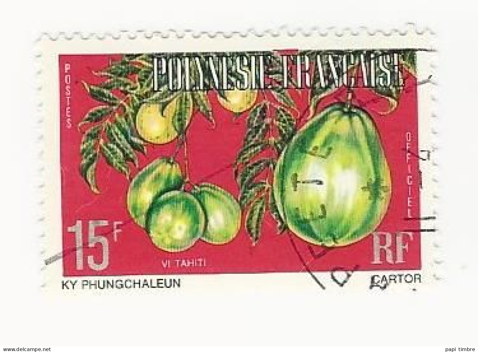 Polynésie - 1977 Timbres De Service. Fruits - N° S8A Obl. - Dienstzegels