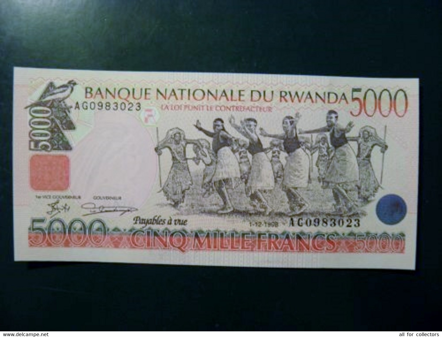 UNC Banknote Rwanda 1998 5000 Francs P-28 Dancers Dance - Ruanda