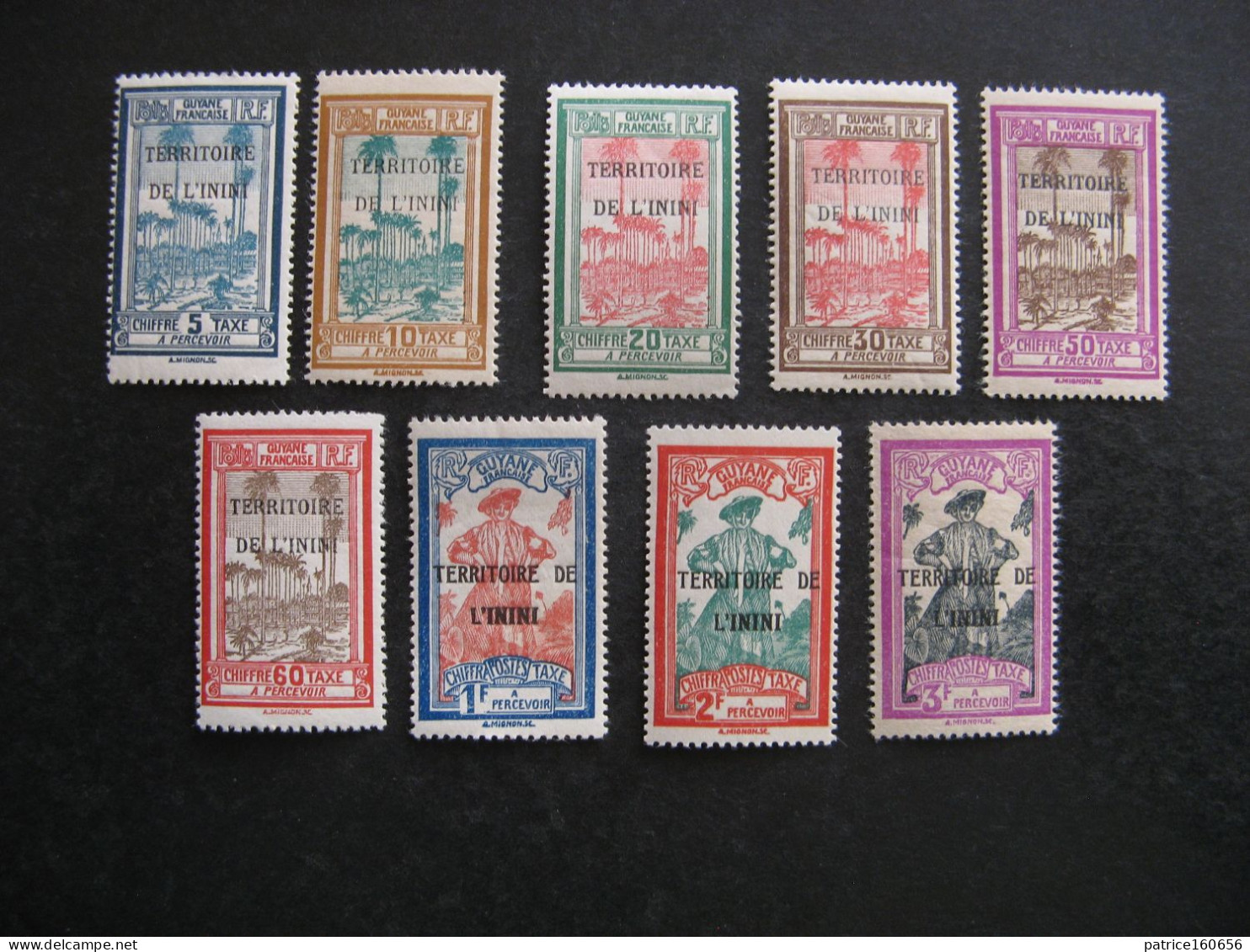 ININI:  TB Série Timbtres-Taxe N°1 Au N° 9, Neufs X . - Unused Stamps