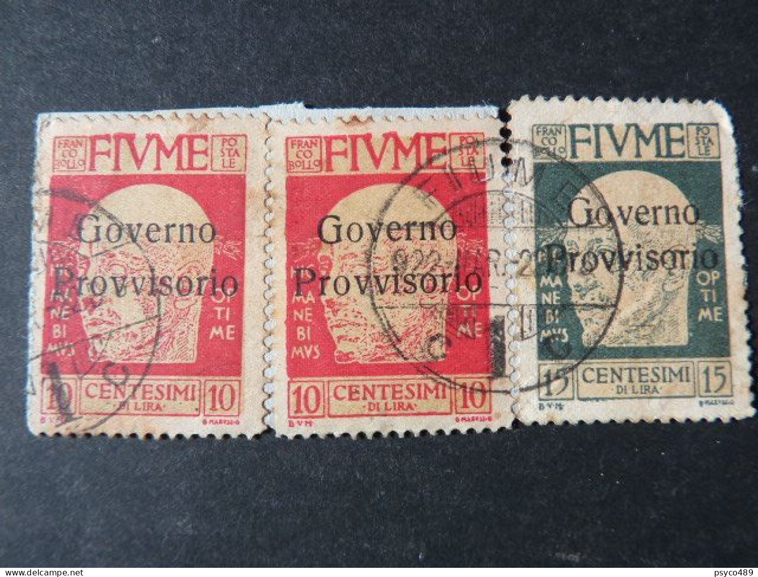 ITALIA Occupazioni Fiume-1921- "Governo Provvisorio" C. 10 Senza Trattino US° (descrizione) - Fiume