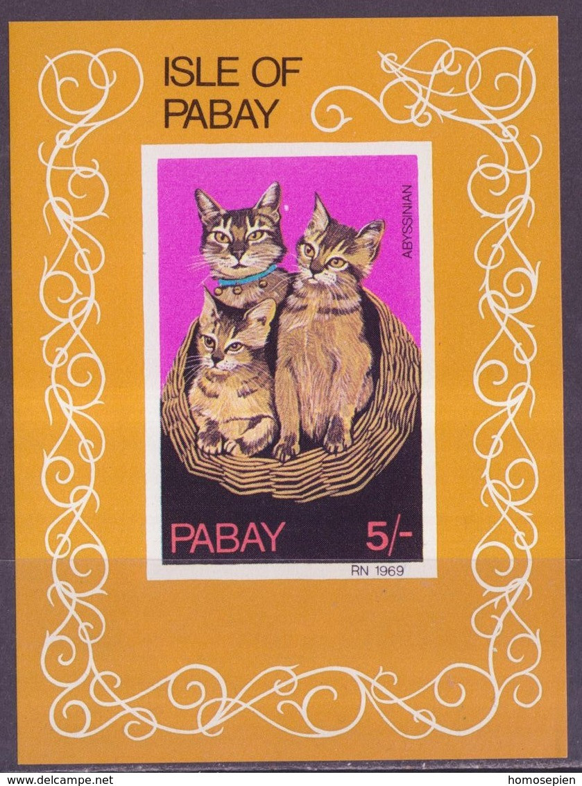 Pabay - Grande Bretagne émission Locale Bloc Feuillet 1969 Y&T N°BF(1a) - Michel N°B(?) *** - 5/- Chat - Non Dentelé - Ortsausgaben