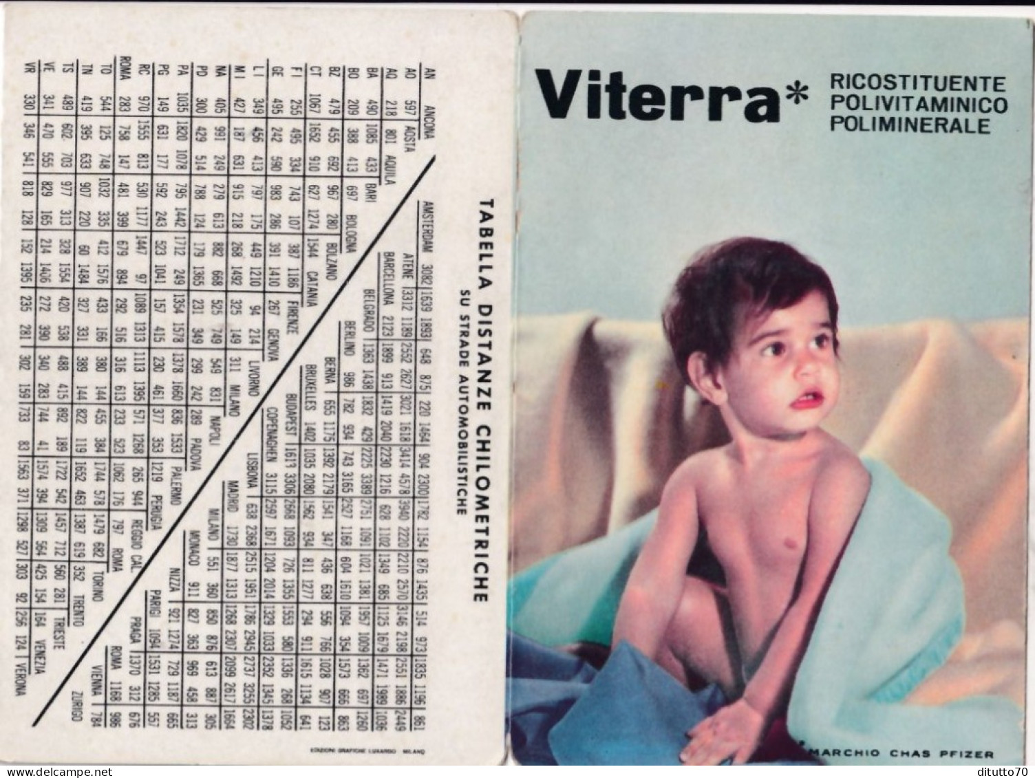 Calendarietto - Viterra - Marchio Chas Pfizer - Anno 1961 - Kleinformat : 1961-70