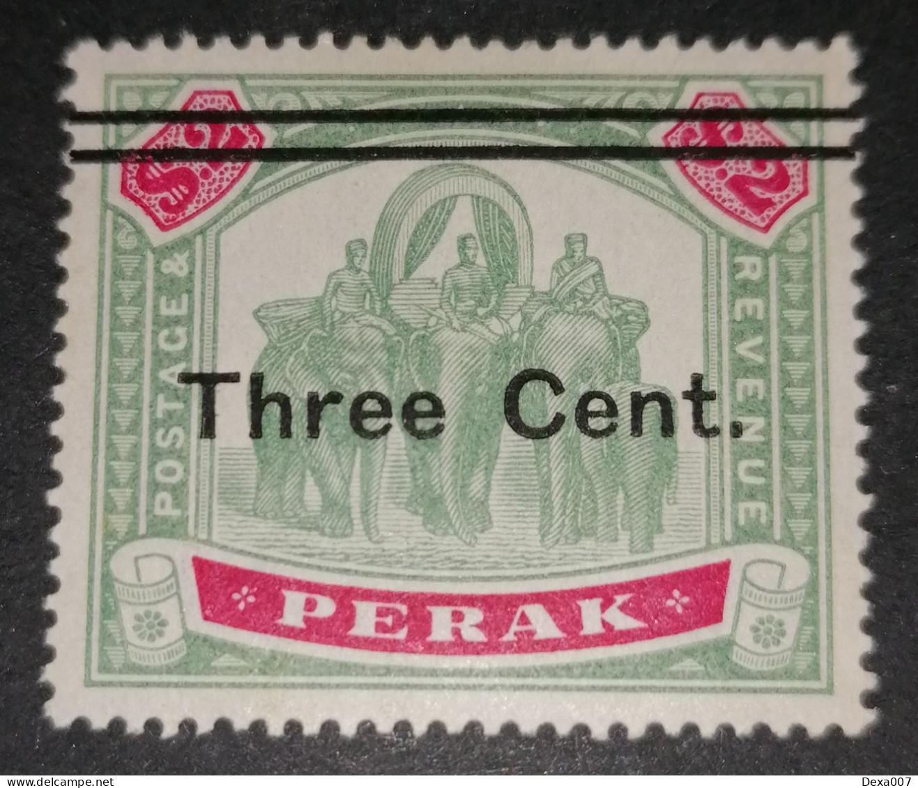 Perak 3c On 2$ 1899-1901 MH, Michel 45e - Perak