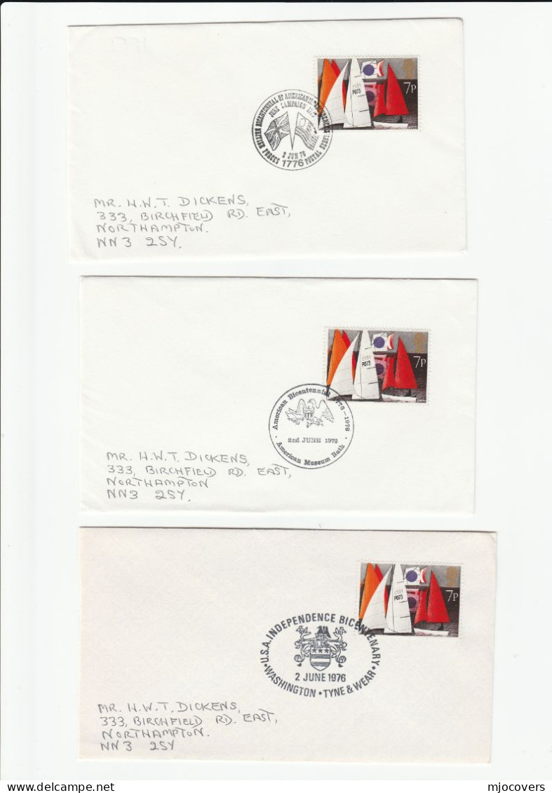 5 Diff GB Covers AMERICAN BICENTENNIAL EVENTS 1976 Stamps Usa Independence Cover - Onafhankelijkheid USA