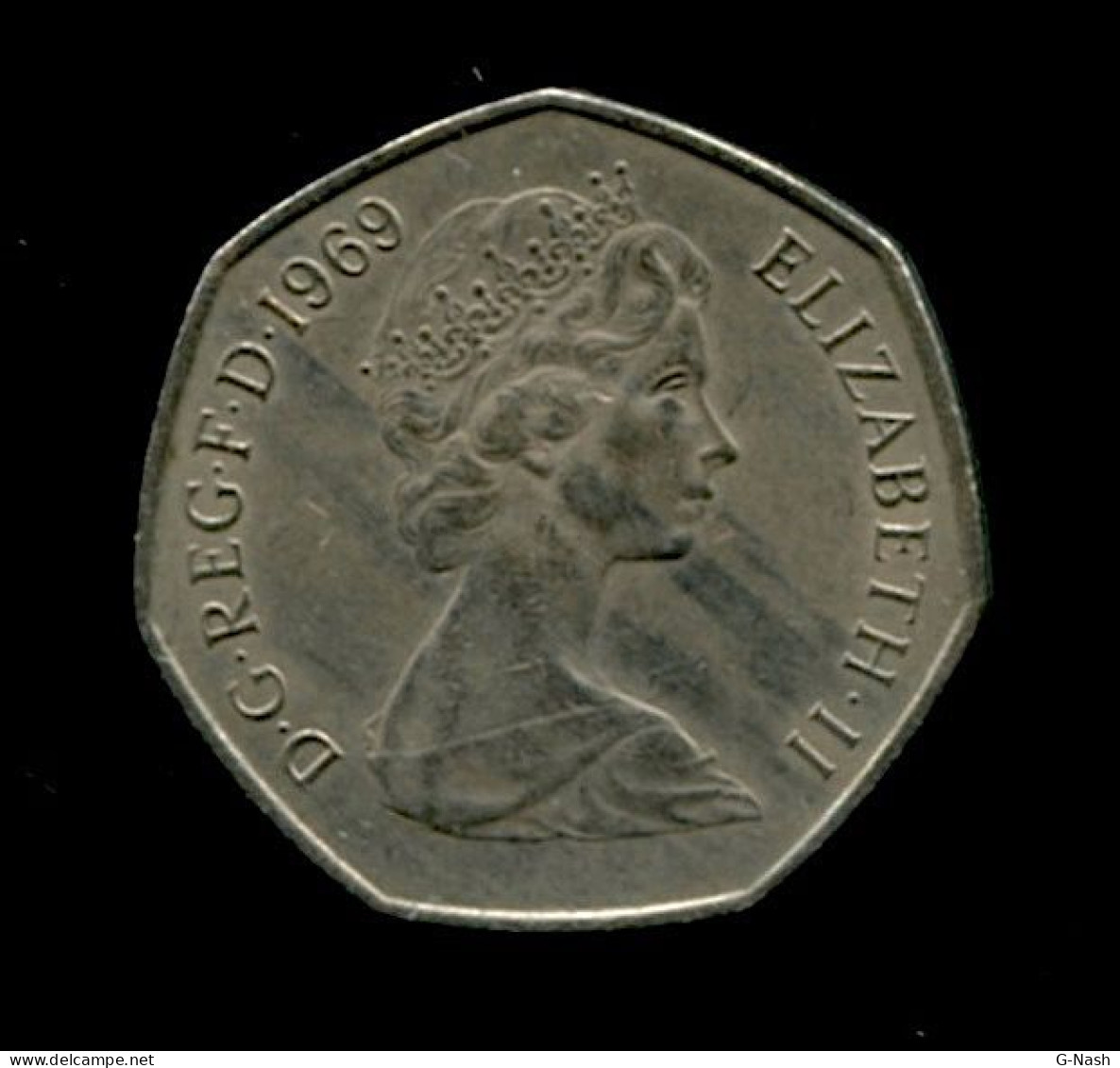 GRANDE-BRETAGNE - Pièce De 50 Pence De 1969 - Reine Elisabeth II - Andere & Zonder Classificatie