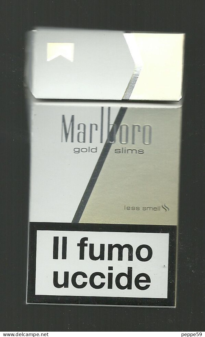 Tabacco Pacchetto Di Sigarette Italia - Malboro 4 Gold Slim Da 20 Pezzi ( Vuoto ) - Estuches Para Cigarrillos (vacios)