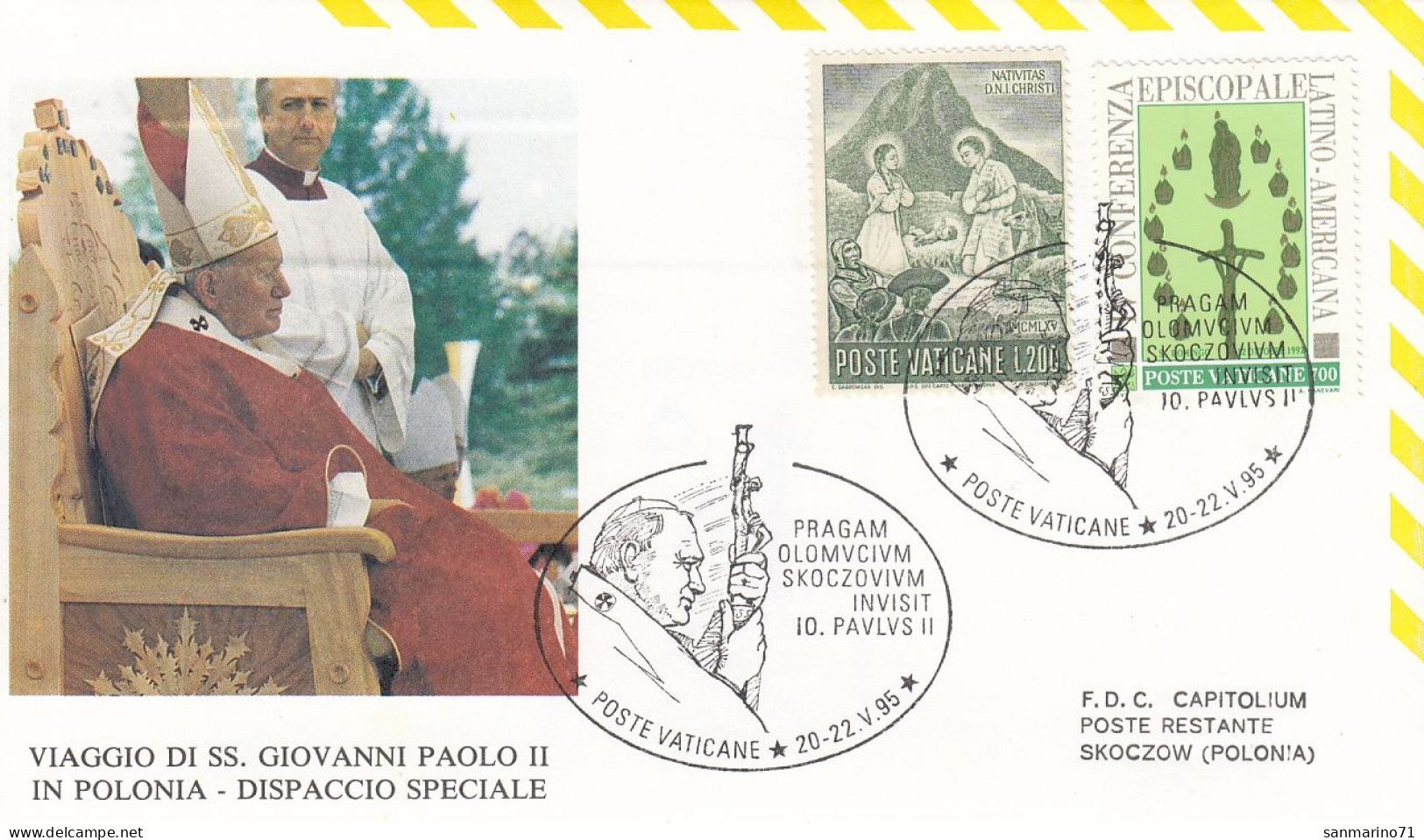 VATICAN Cover 7-39,popes Travel 1995,Poland - Papi