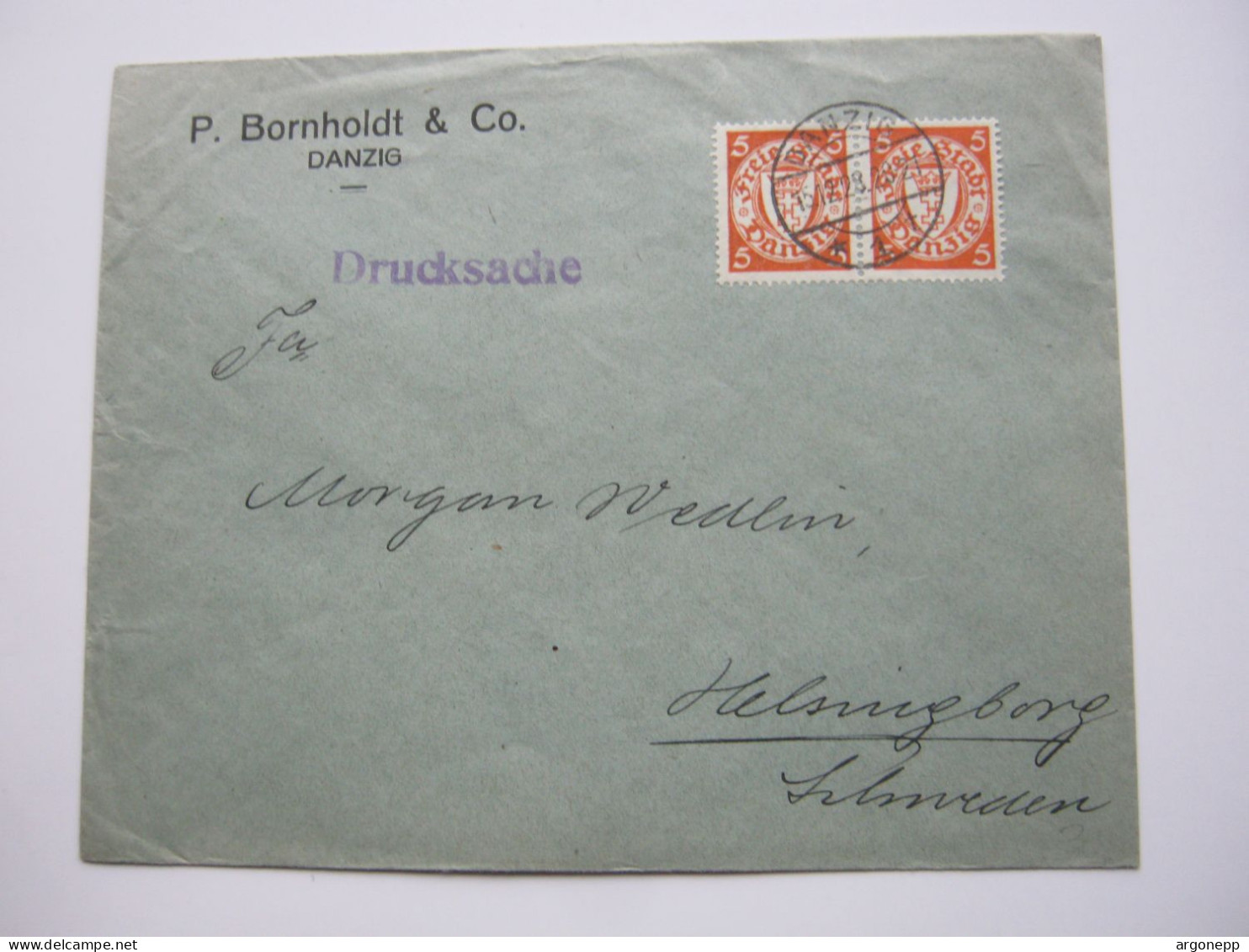 1928 , DANZIG , Drucksache  Nach Schweden Verschickt - Storia Postale