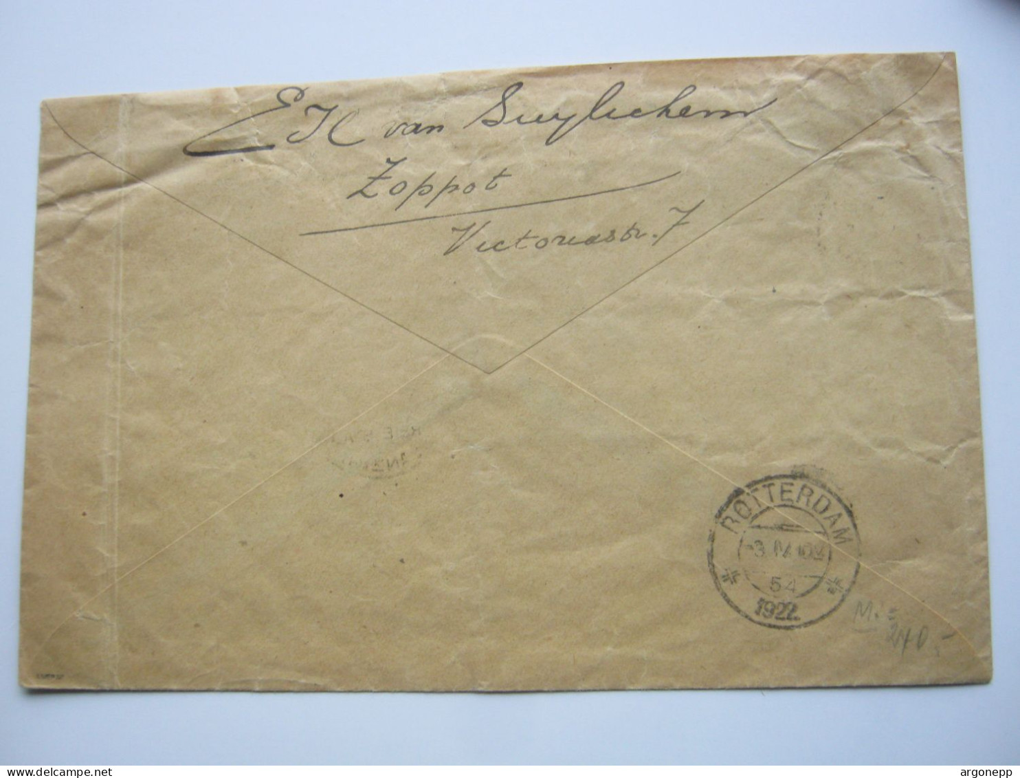 1922 , DANZIG , Einschreiben Mit 12 Werten  Nach Holland Verschickt , Mit Ankunftstempel - Storia Postale