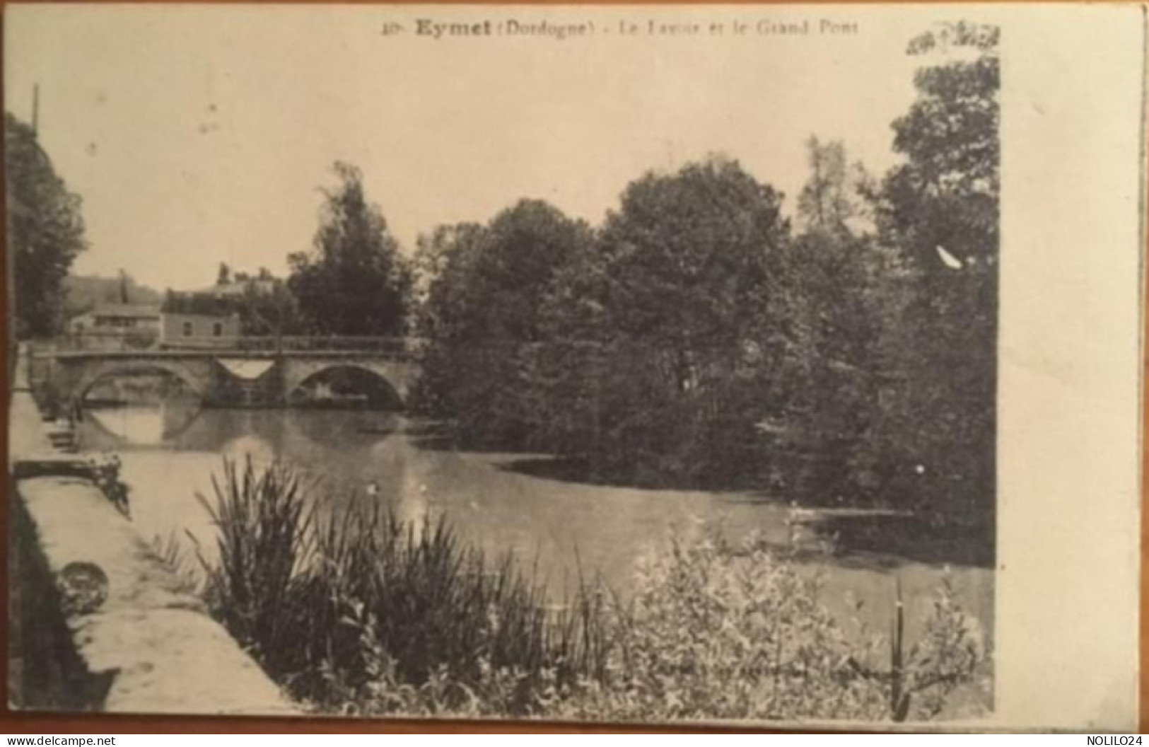 CPA 24 Dordogne, EYMET Le Lavoir Et Le Grand Pont, éd L.Garde,  écrite, Année? - Eymet