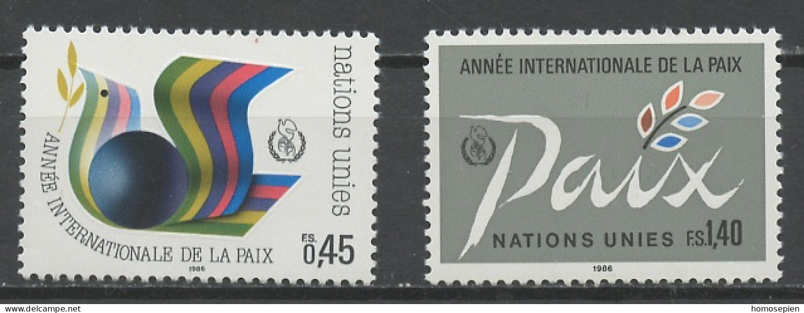 NU Genève - Vereinte Nationen 1986 Y&T N°145 à 146 - Michel N°145 à 146 *** - Année De La Paix - Neufs