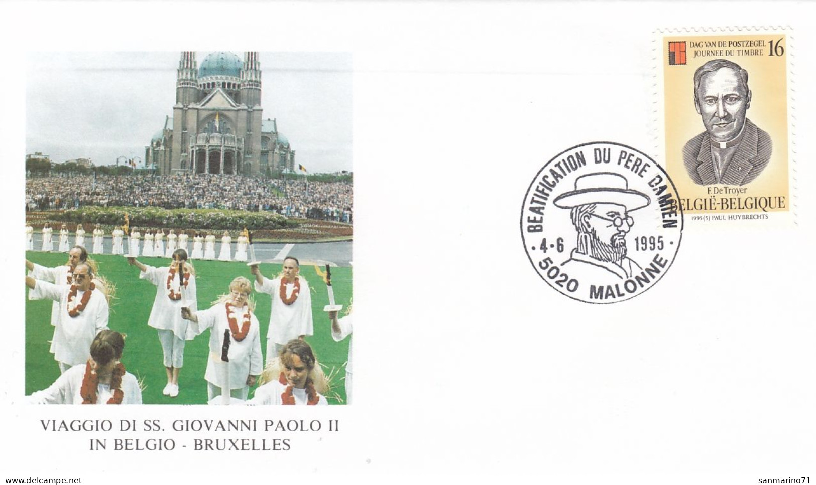 BELGIUM Cover 7-46,popes Travel 1995 - Papi