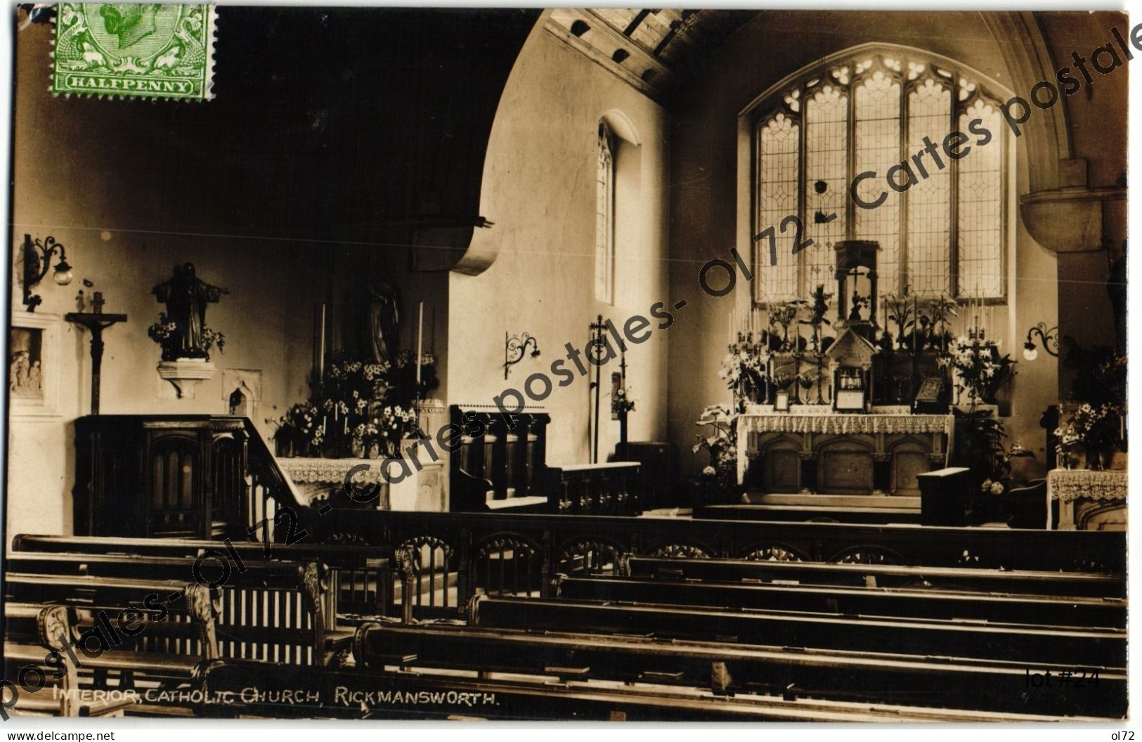 CPA Angleterre > Hertfordshire - Interior Catholic Church Rickmansworth - Rare - Hertfordshire