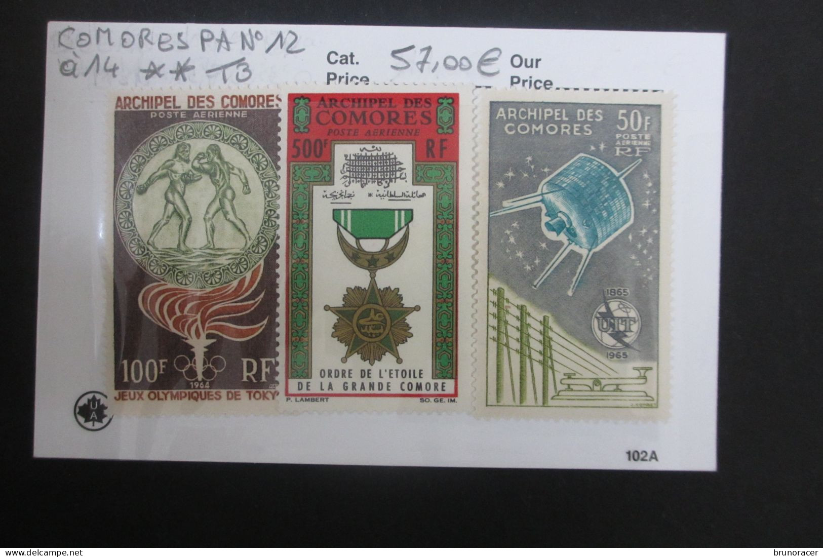 COLONIES COMORES POSTE AERIENNE N°12 à 14 NEUF** TB  COTE 57 EUROS  VOIR SCANS - Airmail