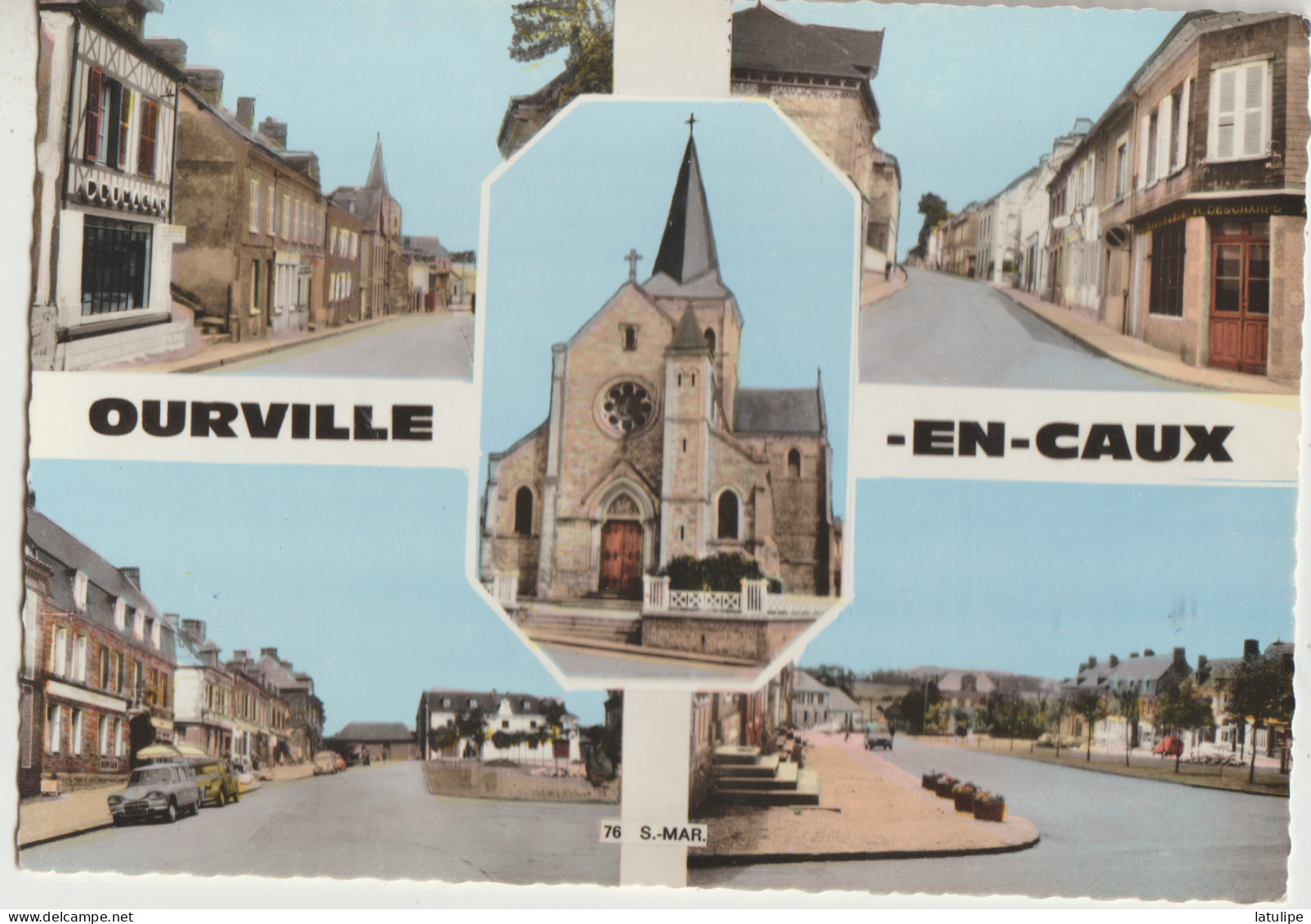 Ouville En Caux 76  Carte Circulée G  F Timbrée  Multivue ( 5 ) Souvenir - Ourville En Caux