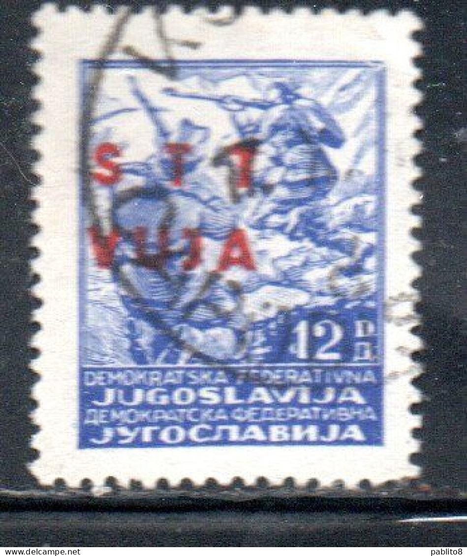 TRIESTE B 1949 FRANCOBOLLI SOPRASTAMPATI DI YUGOSLAVIA JUGOSLAVIA OVERPRINTED 12d USED USATO OBLITERE' - Used