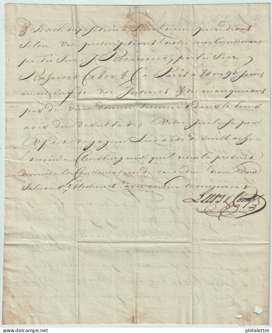 ALLEMAGNE / GERMANY / HAMBURG - 1802 - Straight Line "HAMBURG" Mark On Letter To Lyons, France - Hambourg