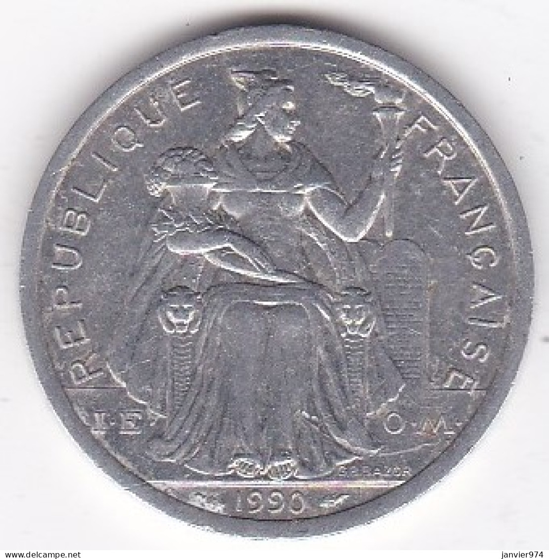 Nouvelle-Calédonie . 2 Francs 1990, En Aluminium, , Lec# 66  - Neu-Kaledonien